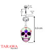 Piercing nombril sugar skull