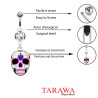 Piercing nombril sugar skull