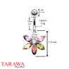Piercing Nombril Fleur 6 pétales cristal