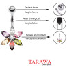 Piercing Nombril Fleur 6 pétales cristal
