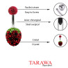 Piercing nombril fraise cristal
