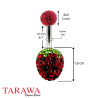 Piercing nombril fraise cristal