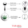 Piercing nombril feuille verte