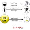 Piercing nombril logo érotique "Lick me" - Tarawa Piercing