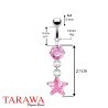 Piercing nombril étoile cristal pendante