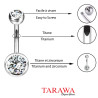 Piercing nombril Titane G23 double cristal - Piercing Tarawa.com