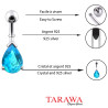 Piercing au nombril argent motif goutte cristal - Tarawa.com