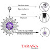 Piercing nombril fleur cristal barre titane monture argent - Tarawa