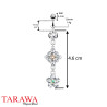 Piercing nombril pendentif double Fleur cristal blanc | Tarawa.com
