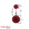 Piercing Nombril double cristal rouge - Piercing Tarawa