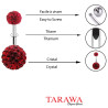 Piercing Nombril double cristal rouge - Piercing Tarawa