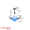Piercing nombril coeur tattoo bleu avec ailes - Tarawa piercing