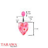 Piercing nombril coeur rose imprimé - Tarawa piercing
