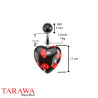 Piercing nombril coeur imprimé champignon - Tarawa piercing