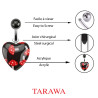Piercing nombril coeur imprimé champignon - Tarawa piercing