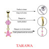 Piercing nombril pendentif étoile rose plaqué or  - Tarawa piercing