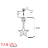 Piercing nombril Playboy motif étoile cristal - Tarawa piercing