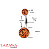 Piercing nombril léopard orange Fluo - Piercing Tarawa