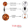 Piercing nombril léopard orange Fluo - Piercing Tarawa