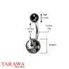 Piercing nombril blackline multi strass - Piercing Tarawa