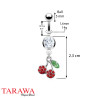 Piercing nombril pendentif cerise strass rouge - Tarawa piercing
