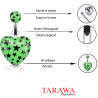 Piercing nombril coeur Vert fluo - Tarawa.com