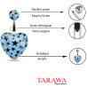 Piercing nombril coeur bleu imprimé - Tarawa.com
