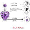 Piercing nombril coeur violet imprimé - Tarawa.com