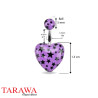 Piercing nombril coeur violet imprimé - Tarawa.com
