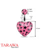 Piercing nombril coeur rose imprimé - Tarawa.com