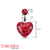 Piercing nombril coeur rouge imprimé - Tarawa.com