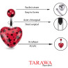 Piercing nombril coeur rouge imprimé - Tarawa.com