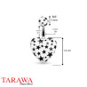 Piercing nombril coeur blanc imprimé - Tarawa.com