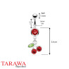 Piercing nombril pendentif motif cerise rouge - Piercing Tarawa.com