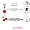 Piercing nombril pendentif motif cerise rouge - Piercing Tarawa.com