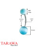 Piercing nombril Oeil de Chat couleur bleu turquoise - Piercing Tarawa.com