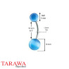 Piercing nombril Oeil de Chat couleur bleu - Piercing Tarawa.com