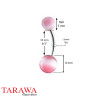 Piercing nombril Oeil de Chat couleur rose - Piercing Tarawa.com