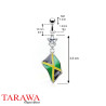Piercing nombril drapeau de la Jamaïque - Tarawa.com