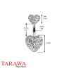 Piercing nombril double coeur cristal- Tarawa.com