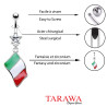 Piercing nombril drapeau de l'Italie - Tarawa.com