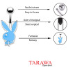 Piercing nombril play boy 1.2mm couleur bleu - Tarawa.com