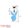 Piercing nombril play boy 1.2mm couleur bleu - Tarawa.com