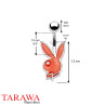 Piercing nombril play boy 1.2mm couleur rouge - Tarawa.com