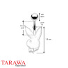 Piercing nombril play boy 1.2mm couleur blanc  - Tarawa.com