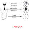 Piercing nombril play boy 1.2mm couleur blanc  - Tarawa.com