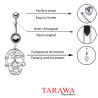 Piercing nombril Tête de mort articulé - Tarawa.com