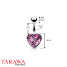 Piercing nombril coeur acrylique rose motif léopard - Tarawa piercing