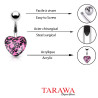 Piercing nombril coeur acrylique rose motif léopard - Tarawa piercing