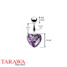 Piercing nombril coeur acrylique violet  motif léopard - Tarawa piercing
